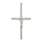 Sterling Silver 925 Hollow Crucifix Pendant with Polished Anti-Tarnish Finish