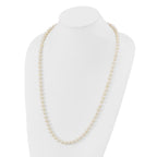 Sterling Silver Rhodium-plated 7-8mm White Near-Round Freshwater Cultured Pearl 7.25 inch Bracelet