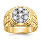 14k 1 carat AAA Diamond Mens Cluster Ring