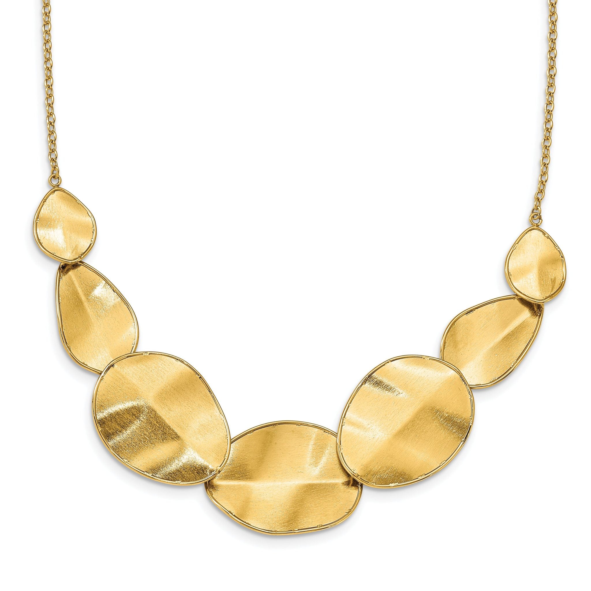 14k Polished Textured w/ 2in ext Necklace Main image