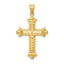 14K Gold Reversible Diamond-Cut Cross Pendant 39mm