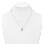 14k White Gold 1/2 carat Lab Grown Diamond VS+ F+ Complete Letter R 18 inch Initial Necklace