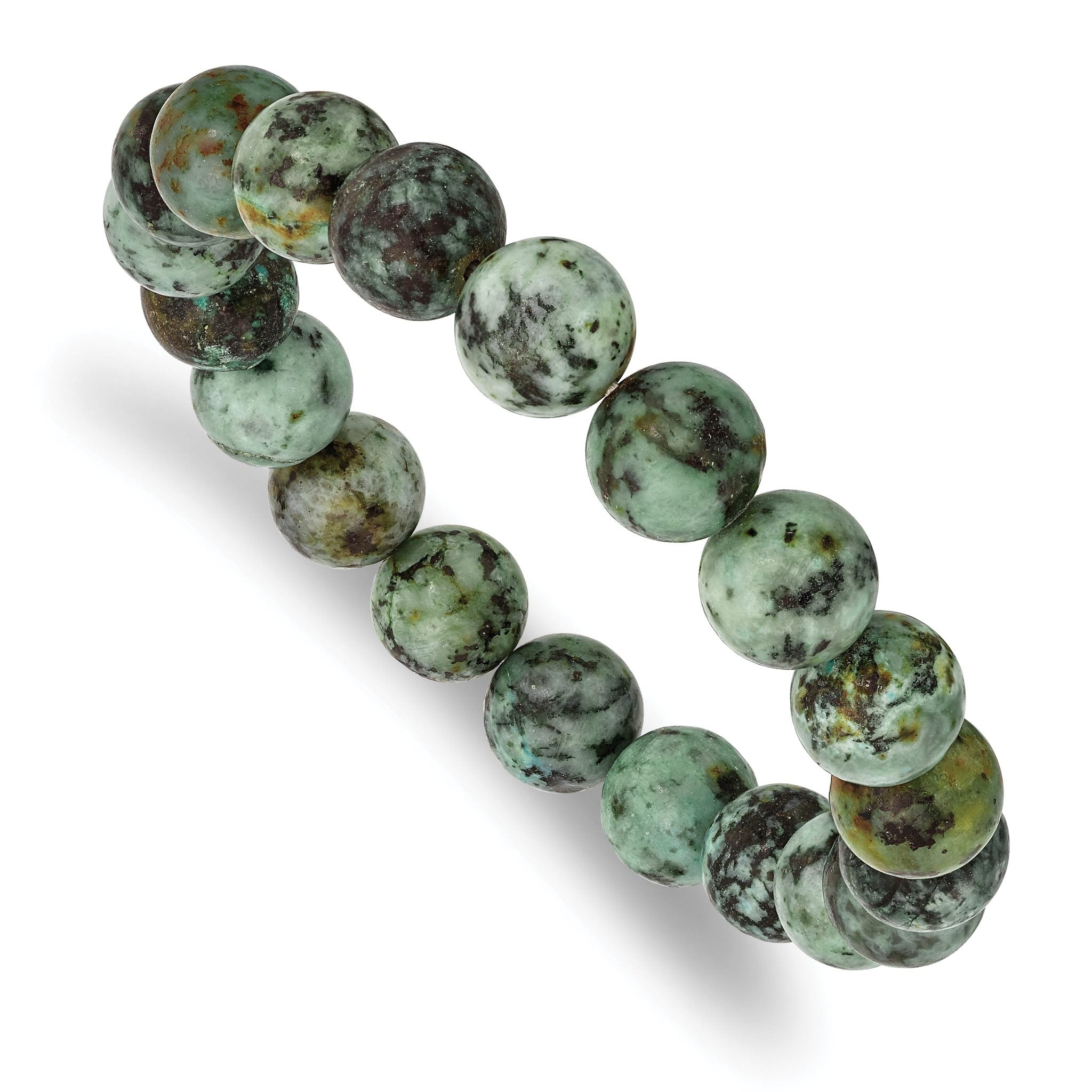 10mm African Pine Agate Beaded Stretch Bracelet Main image