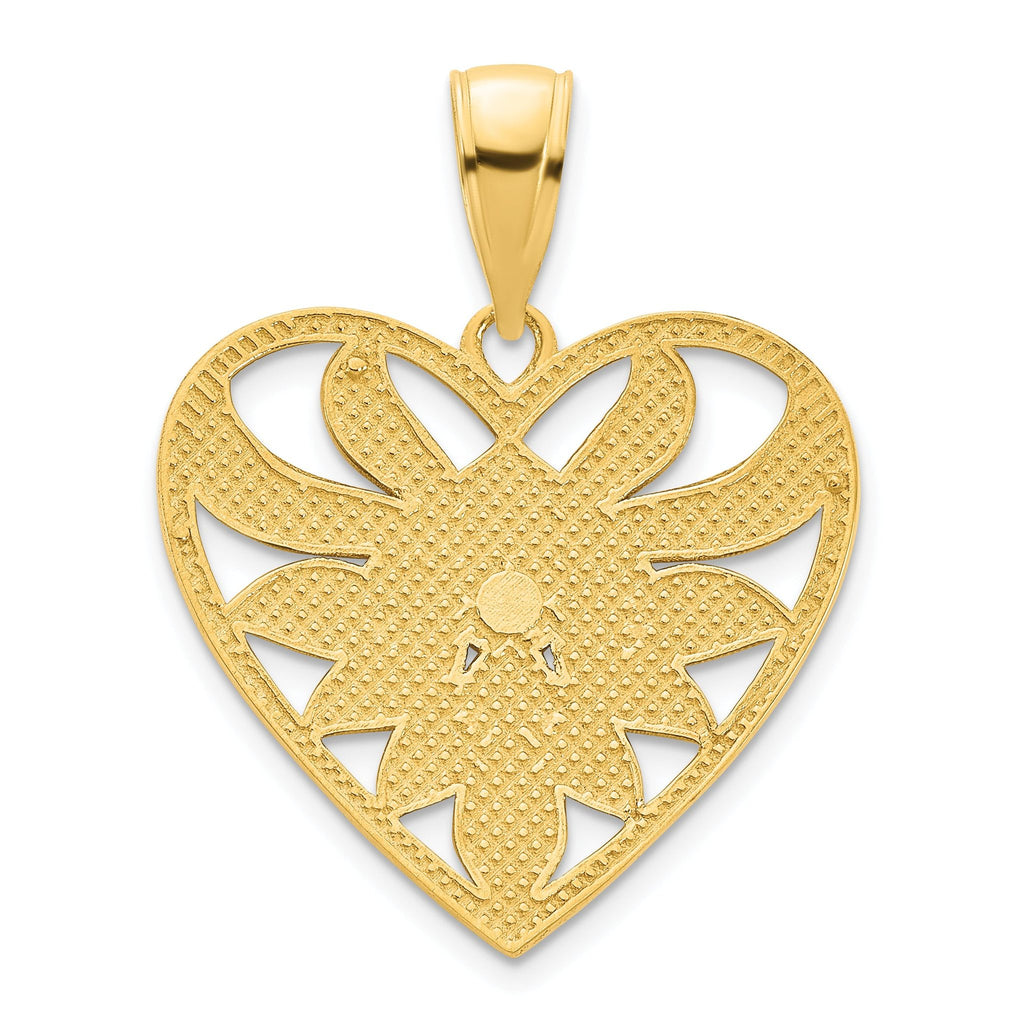 14ky Fancy Heart Pendant