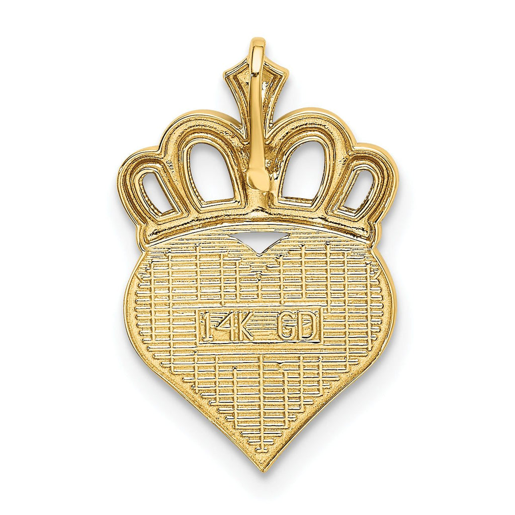 14K Gold Heart Chain Slide with White Rhodium Detailing  Daddy's Little Girl