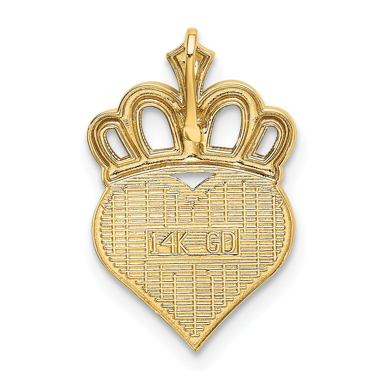 14K Gold Heart Chain Slide with White Rhodium Detailing  Daddy's Little Girl