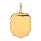 14K Gold Saint Michael Medal Pendant with Polished Finish Solid Design