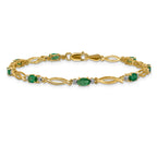 14k Diamond and Emerald Bracelet