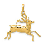 14K Gold Men's Running Deer Pendant  Solid, Casted, Detailed Design