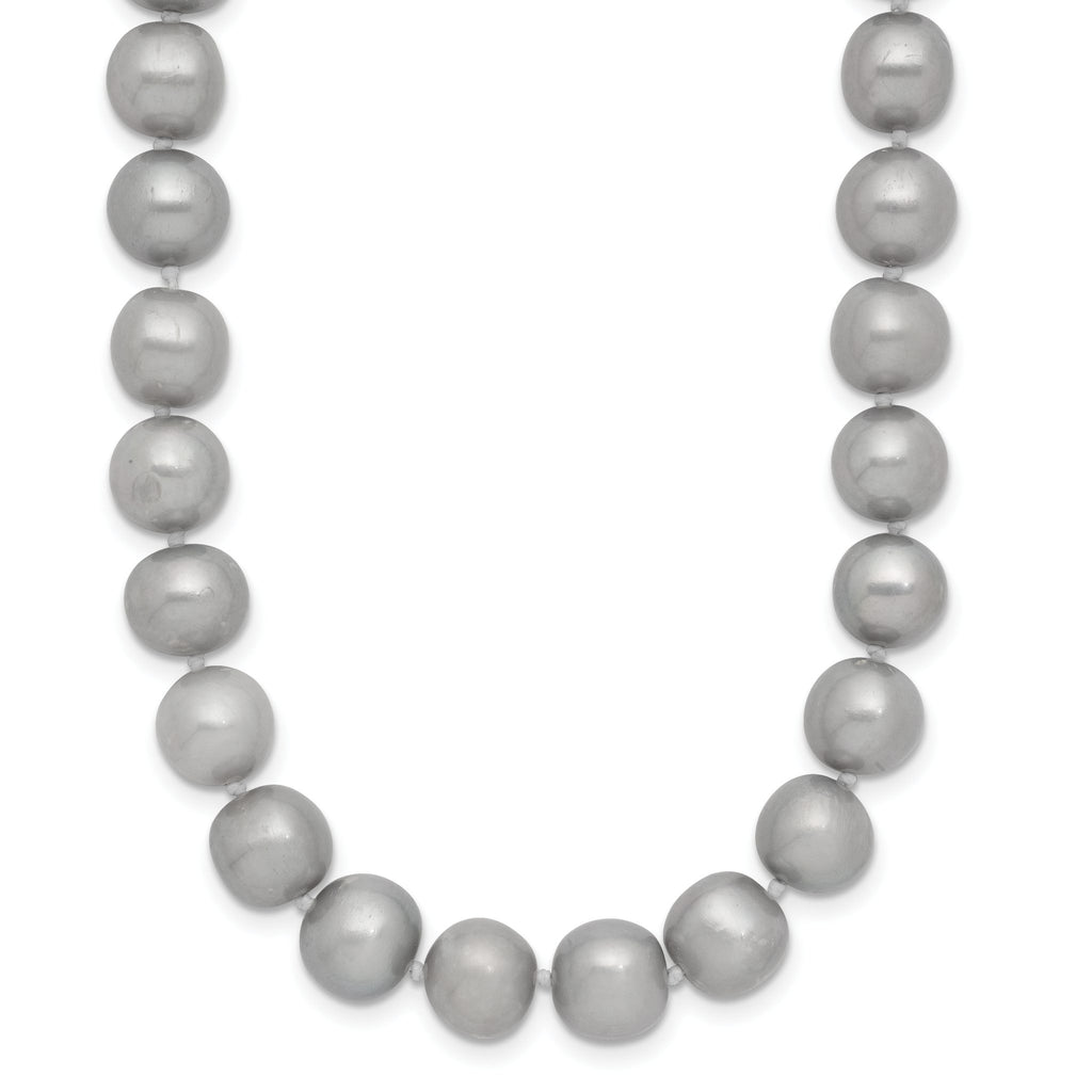 14K 8-9mm Grey Near Round Freshwater Cultured Pearl 16 inch Necklace