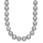 14K 8-9mm Grey Near Round Freshwater Cultured Pearl 16 inch Necklace