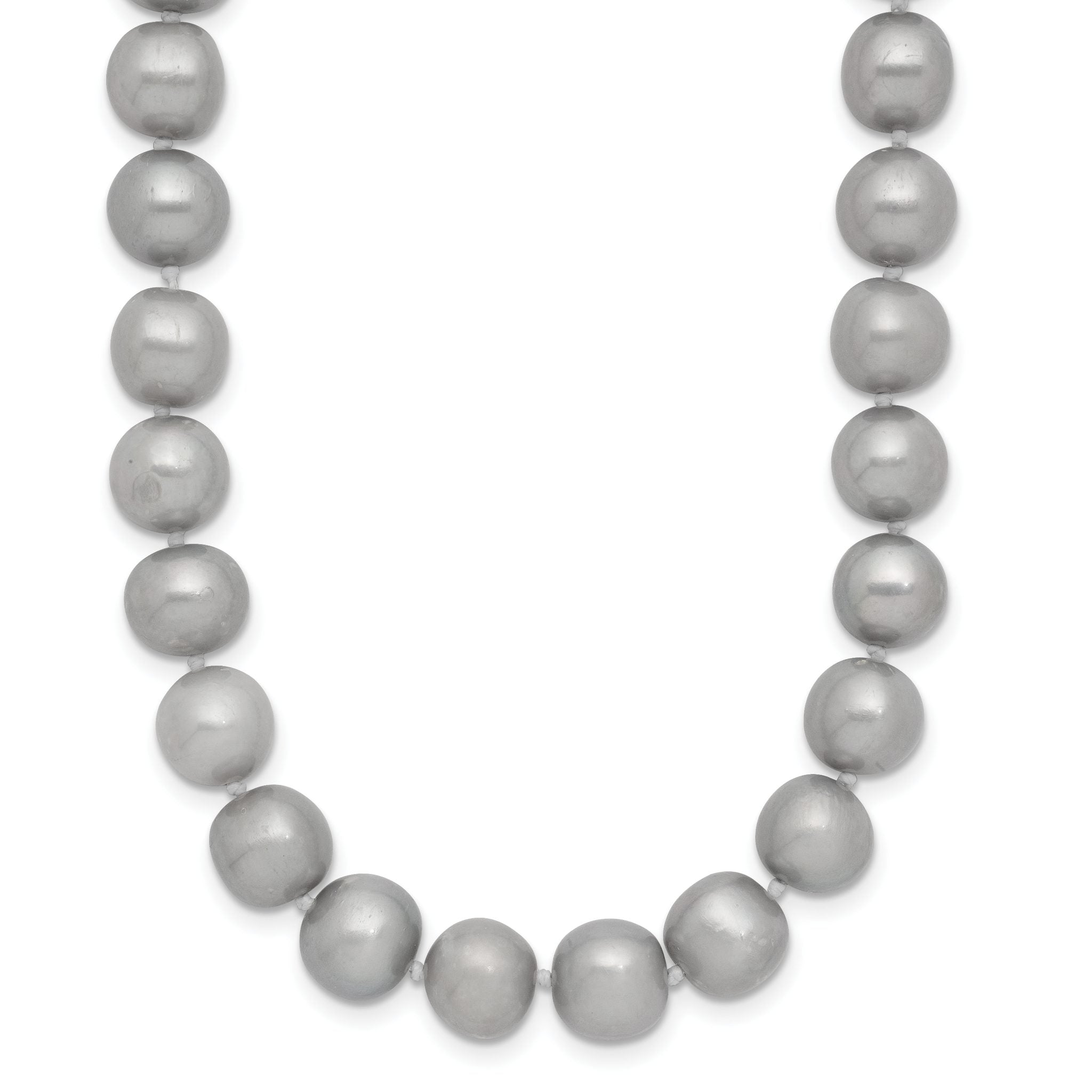 14K 8-9mm Grey Near Round Freshwater Cultured Pearl 16 inch Necklace