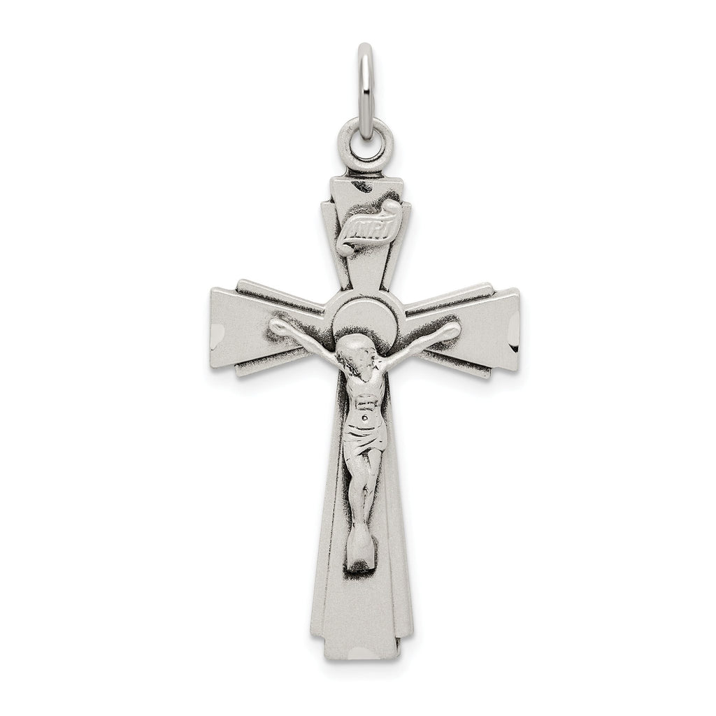 Sophia Jewelers Sterling Silver 925 Polished INRI Crucifix 3D Pendant