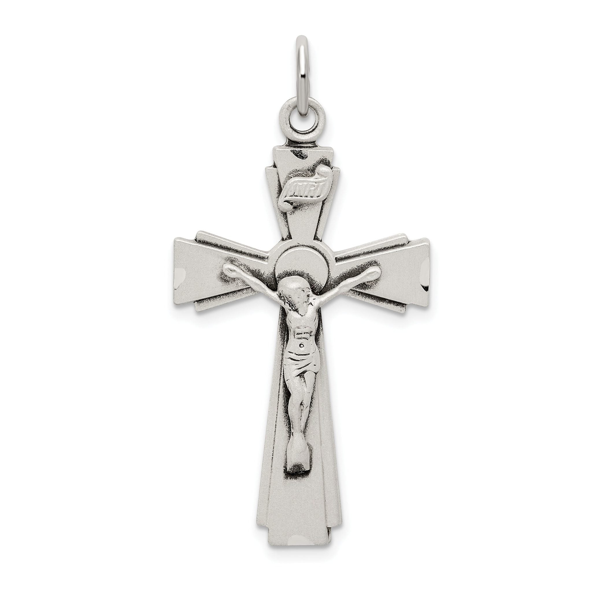 Sophia Jewelers Sterling Silver 925 Polished INRI Crucifix 3D Pendant