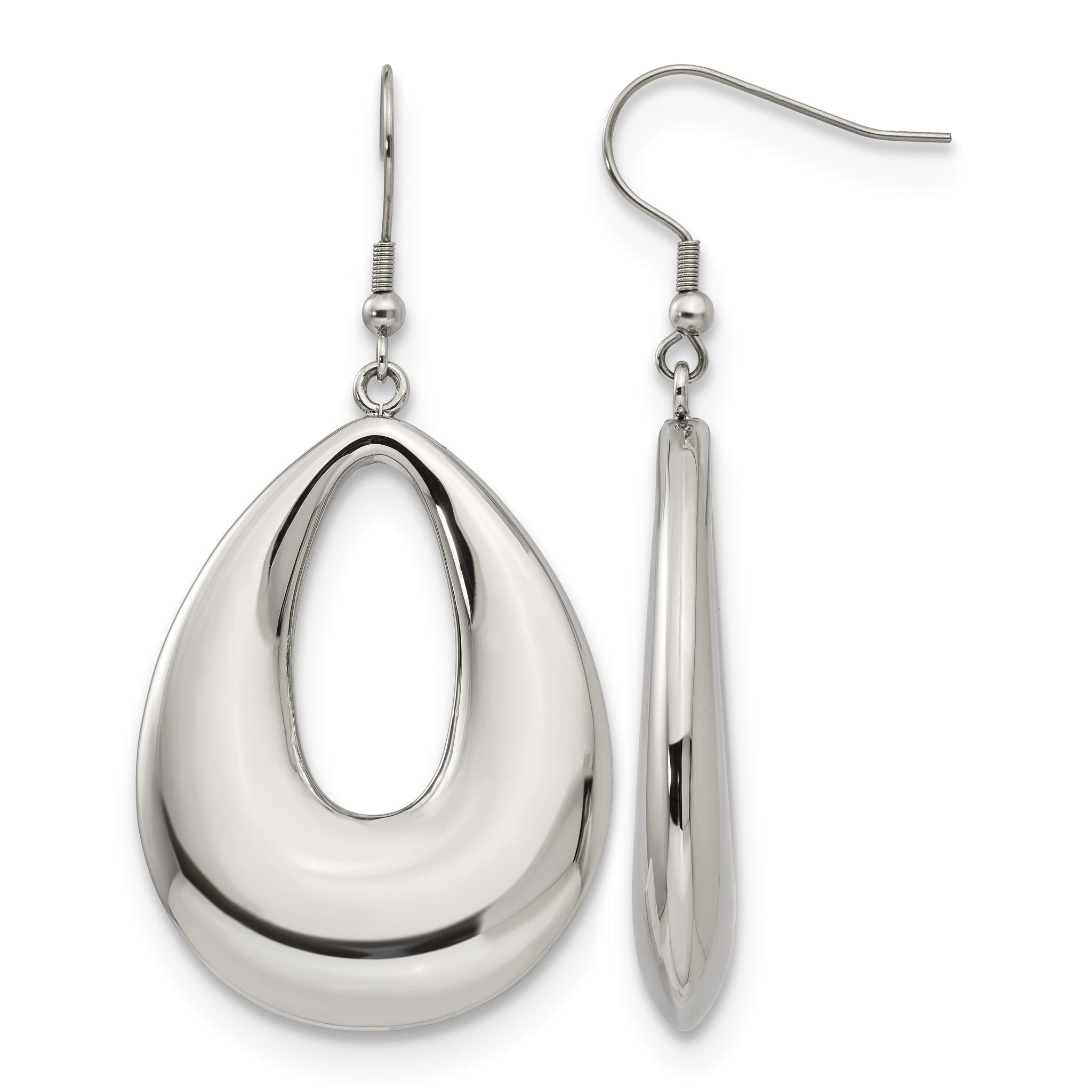 Stainless Steel Polished Teardrop Drop Dangle Earrings for Women Main image