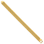 14k Brushed and Polished 12mm Fancy Link 8.5 inch Mens Bracelet