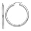10 Karat White Gold 4mm x 45mm Tube Hoop Earrings