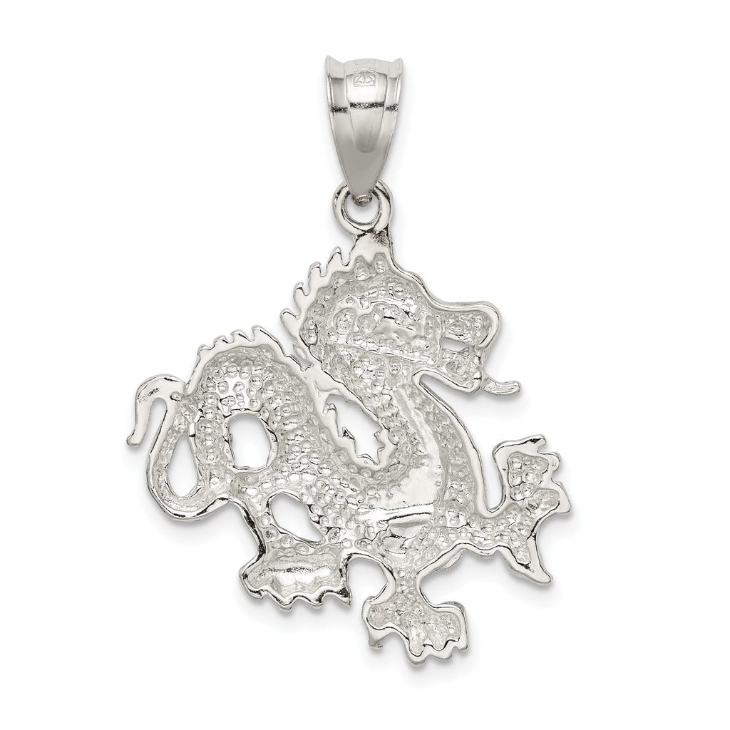 Sophia Jewelers Men's Sterling Silver 925 Dragon Pendant with Polished Finish