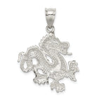 Sophia Jewelers Men's Sterling Silver 925 Dragon Pendant with Polished Finish