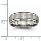 Ridged Edge Comfort-Fit Wedding Band in Titanium, 7mm