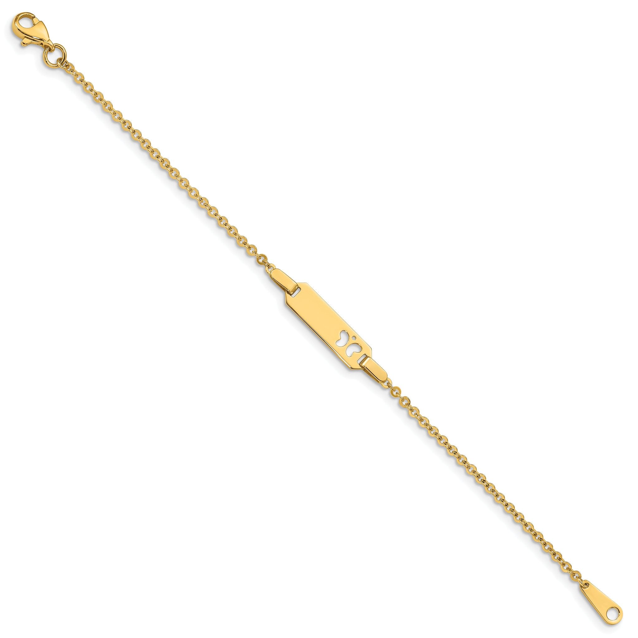 14K Polished Cut-out Butterfly 18x5mm Plate 6 inch Baby/Child ID Bracelet Secondary image