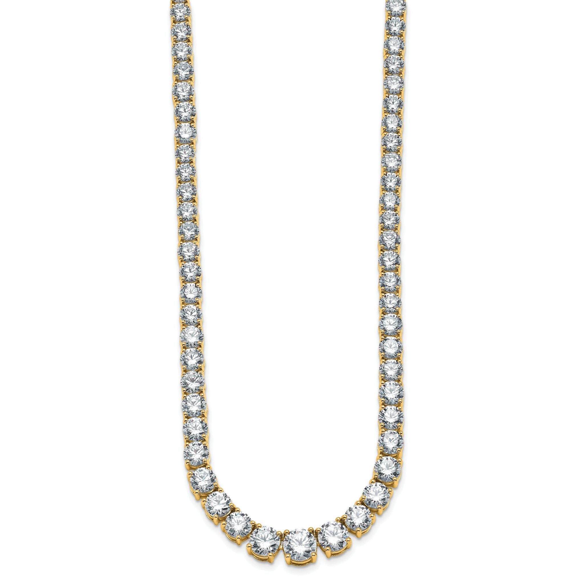 14k 40 3/8 carat Lab Grown Diamond VS/SI+ G+ Complete Round 20 inch Graduated Tennis Necklace Secondary image