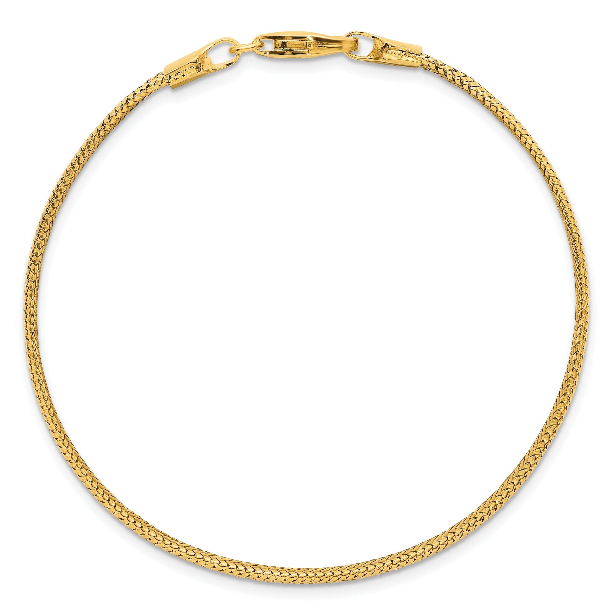14k Polished 6.1mm Woven Mesh 7.5 inch Bracelet