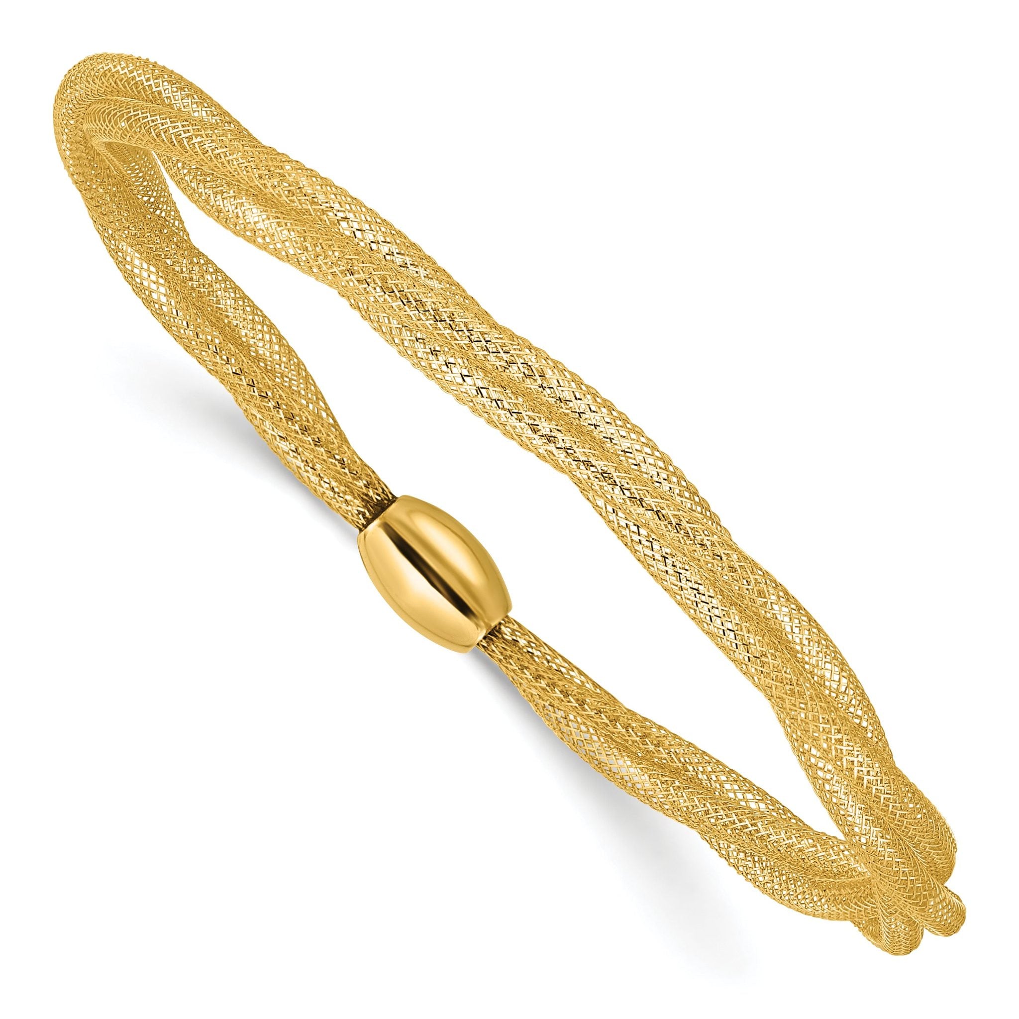 14K Mesh Twist Slip-on Stretch Bracelet Main image
