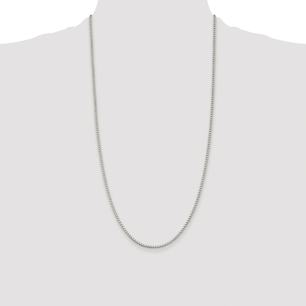 Sterling Silver Rhodium-plated 2mm Box Chain
