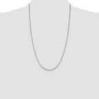 Elongated Open Link Chain Necklace in Sterling Silver, 2.75mm