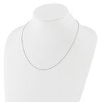 14 Karat White Gold  1.25mm Singapore 18in+2in Adjustable Chain