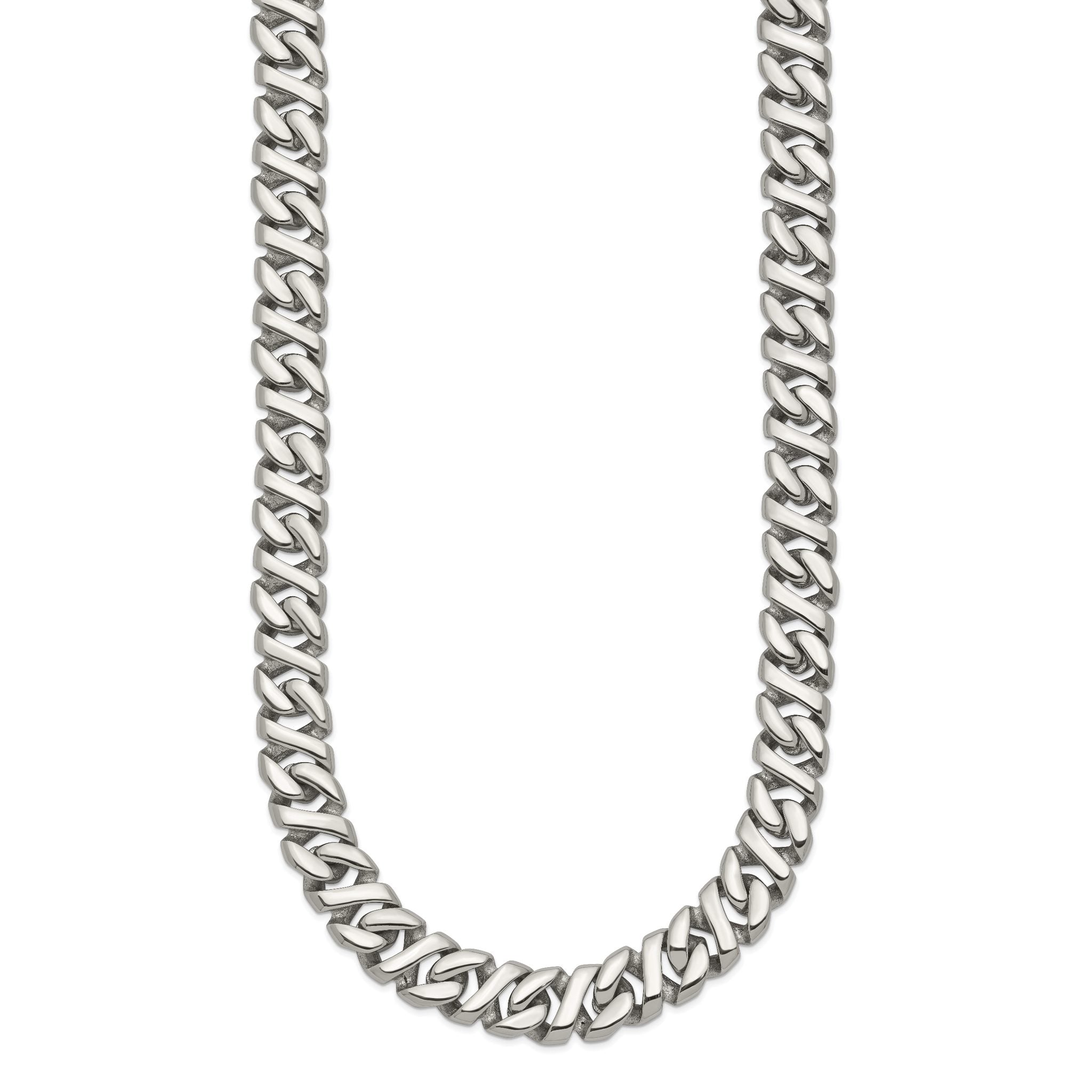 Sophia Jewelers Men's Polished Stainless Steel 24 Curb Chain Necklace Secondary image