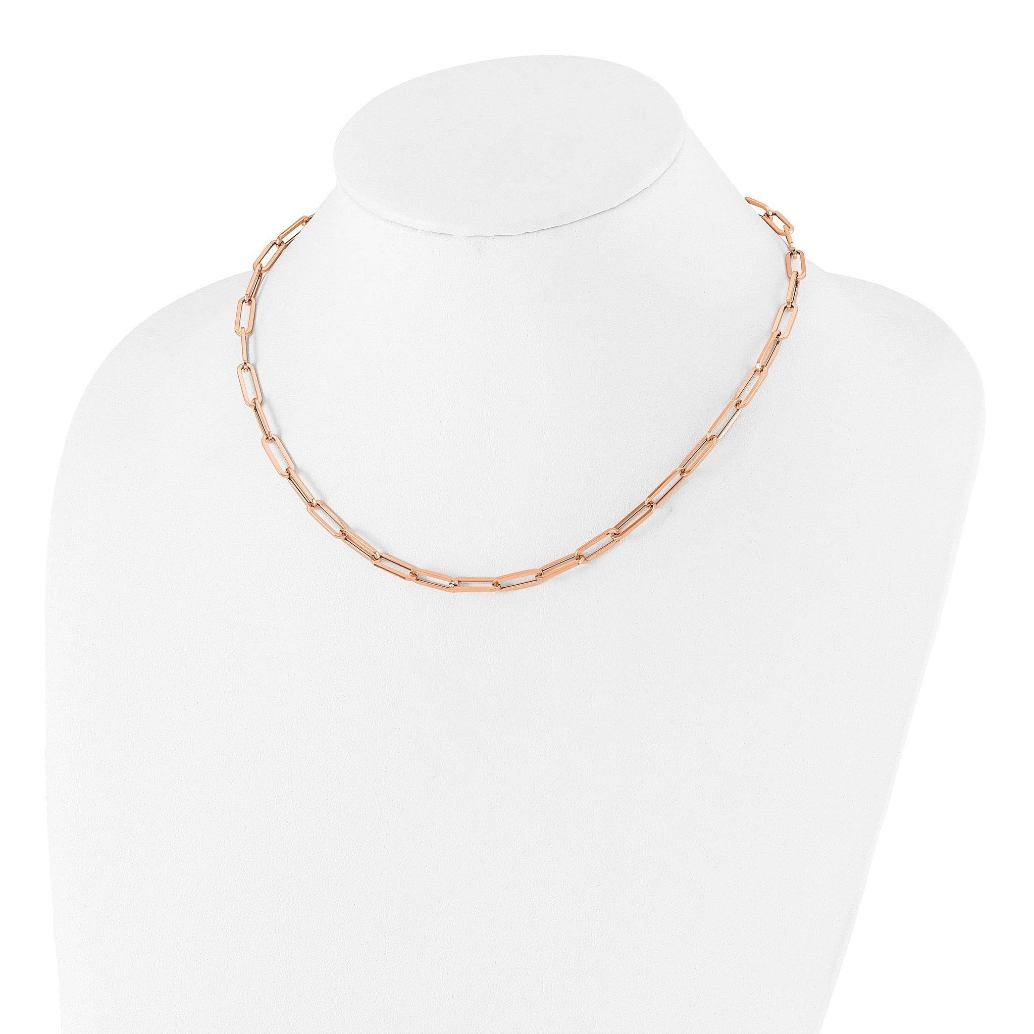 14K Rose Gold Polished Fancy Link Necklace Secondary image