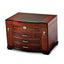 Luxury Giftware by Jere High GloSterling Silver Poplar Veneer w/Burlwood Inlay 3-drawer with Swing-out Sides Locking Wooden Jewelry Chest