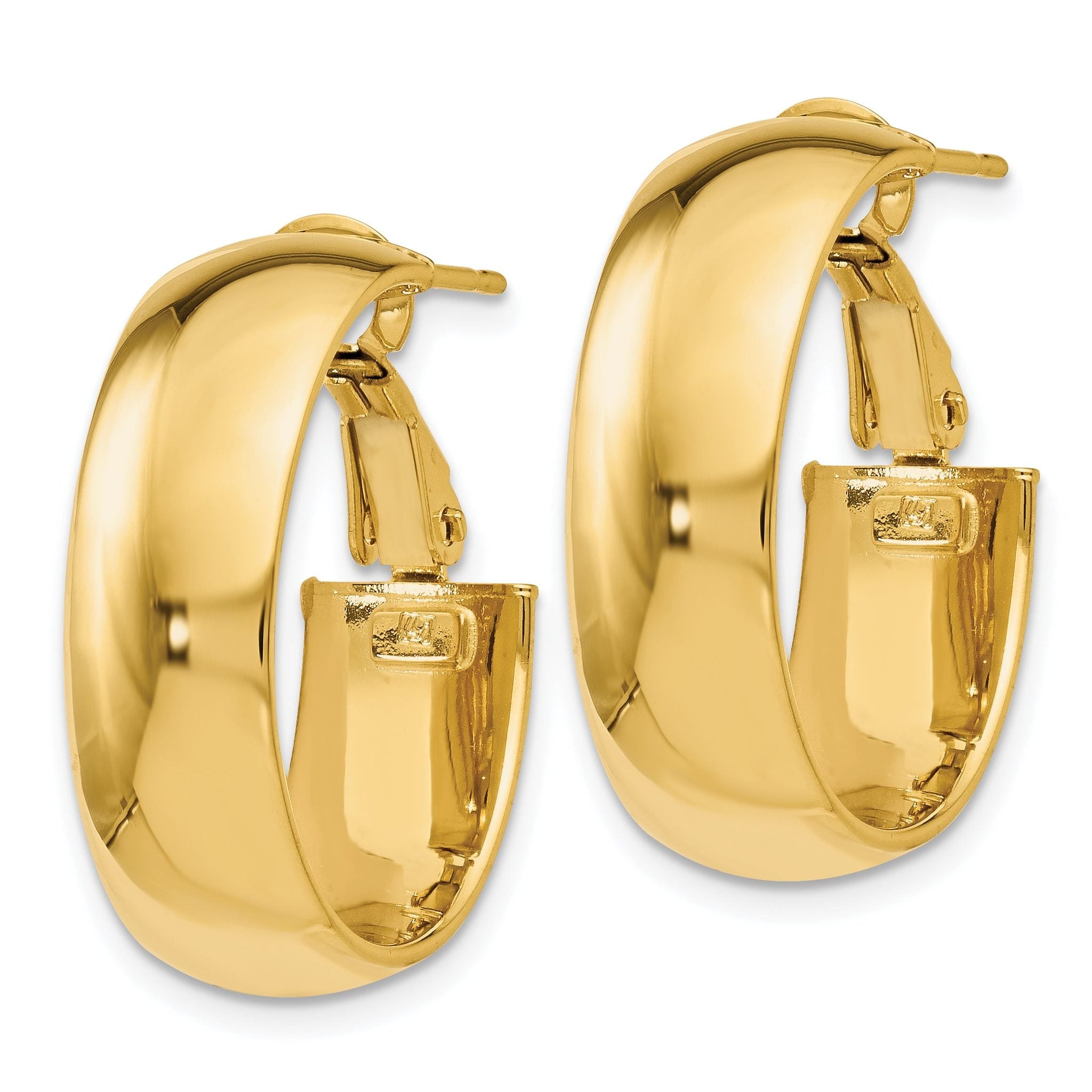 14K Polished Hoop Earrings Secondary image