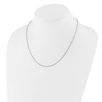 Sterling Silver RH-plated Adjustable 2mm Cable Chain