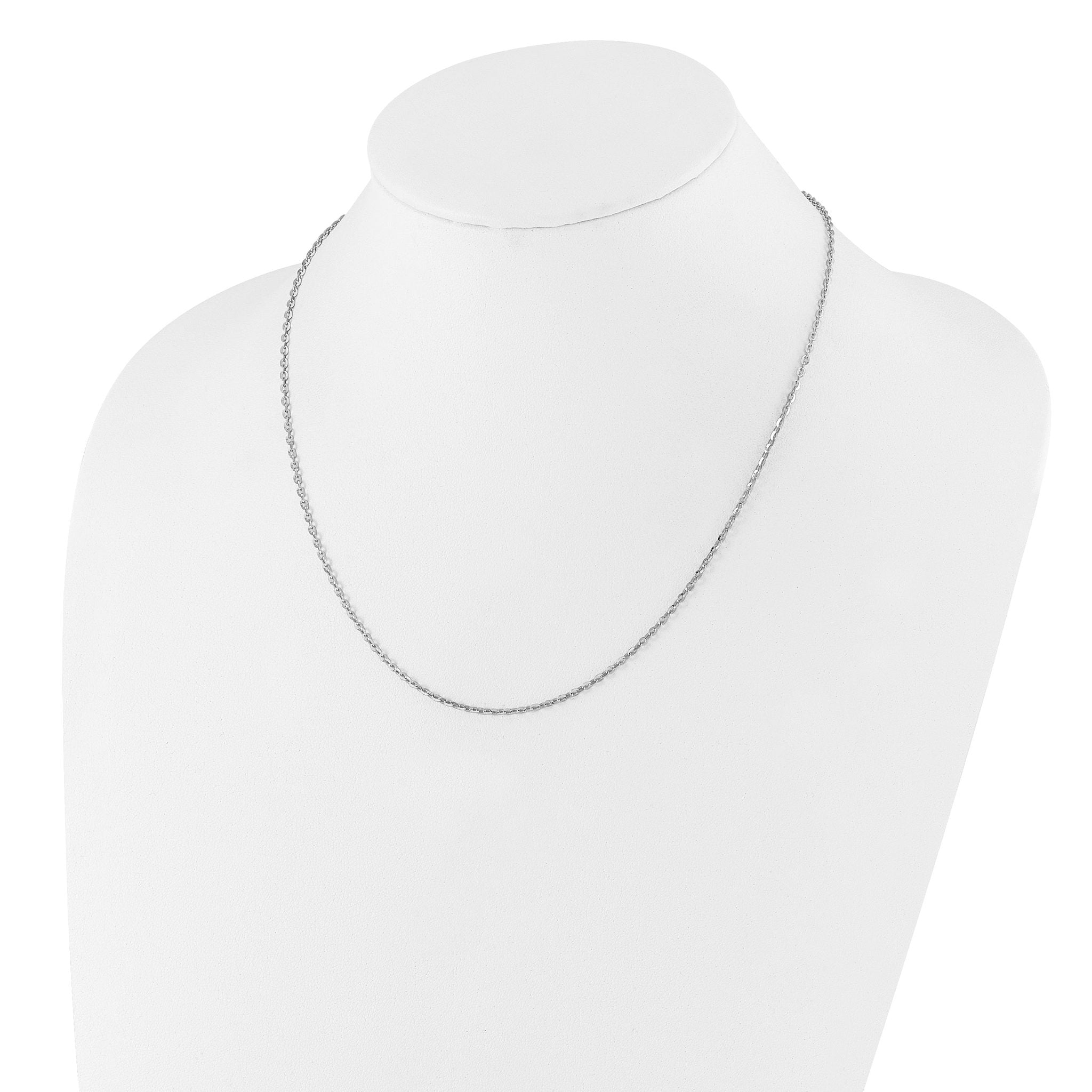 Sterling Silver RH-plated Adjustable 2mm Cable Chain