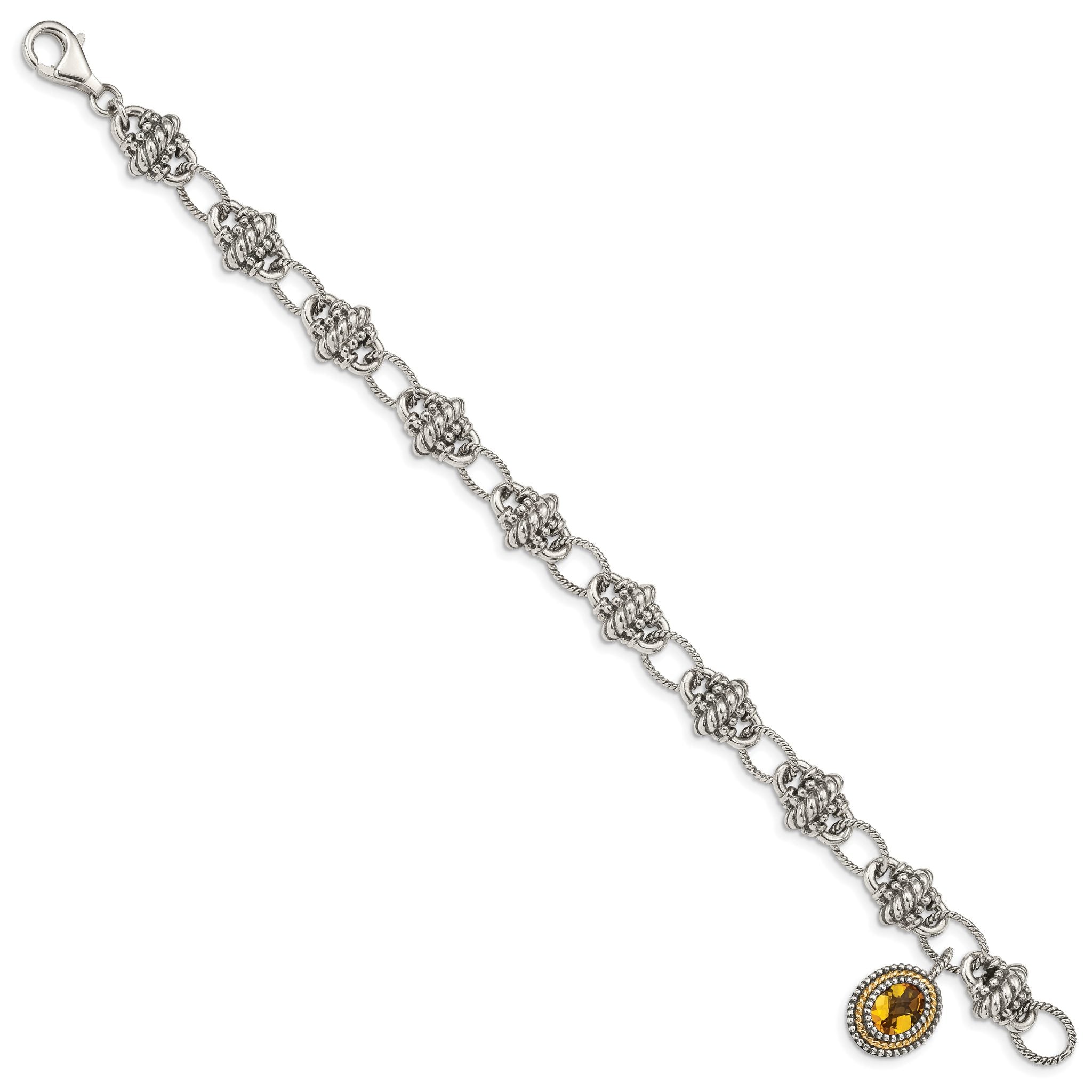 Shey Couture Sterling Silver and 14K Gold Citrine Bracelet 7.75 Inch Secondary image