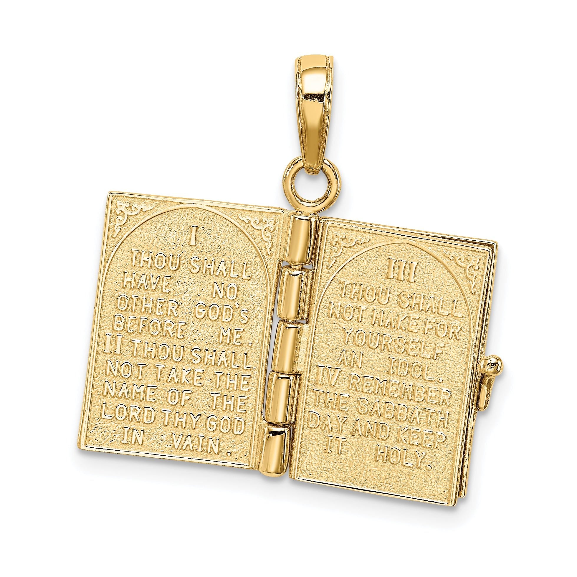 14K 3D Ten Commandments Bible Pendant Secondary image