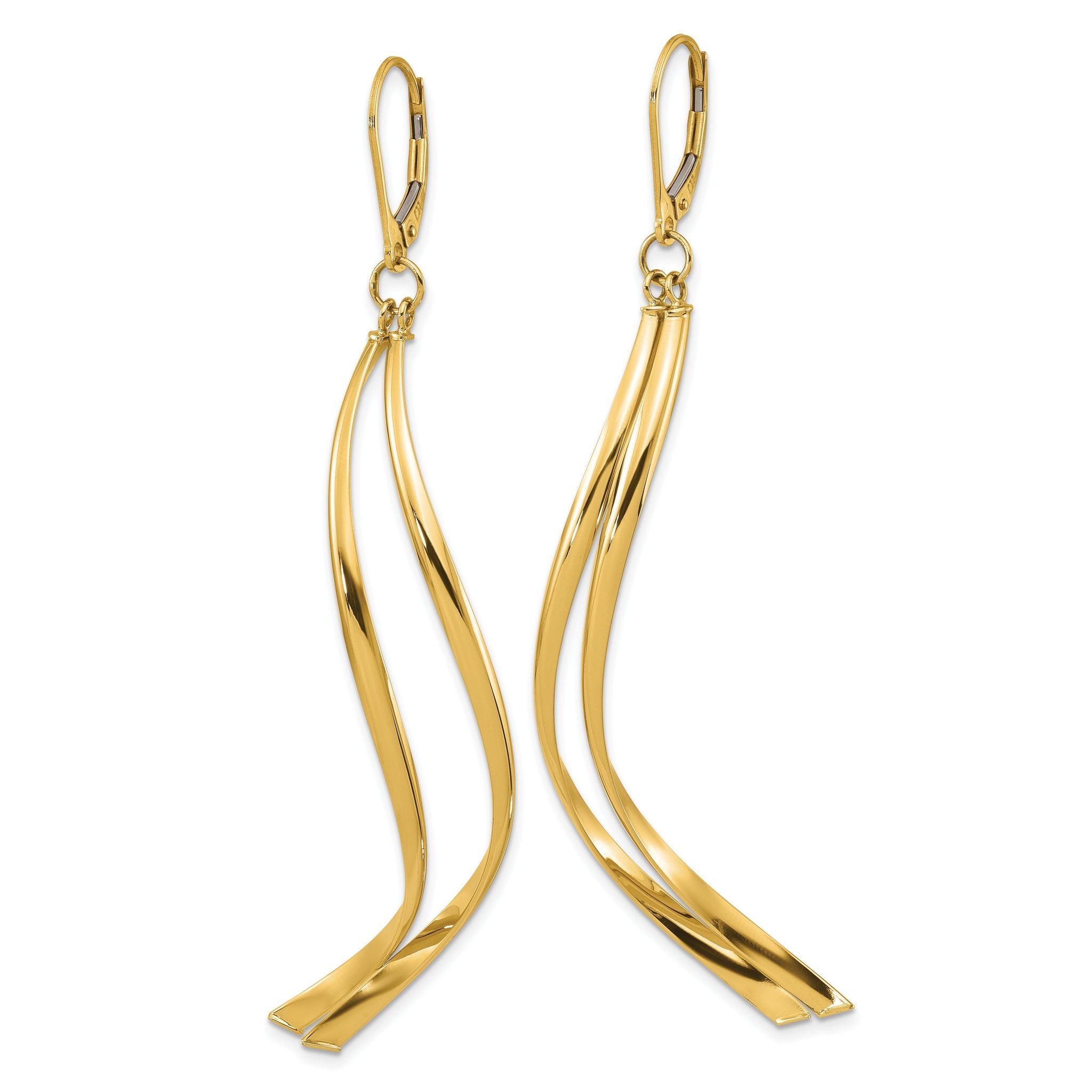 14K Polished Leverback Earrings Secondary image