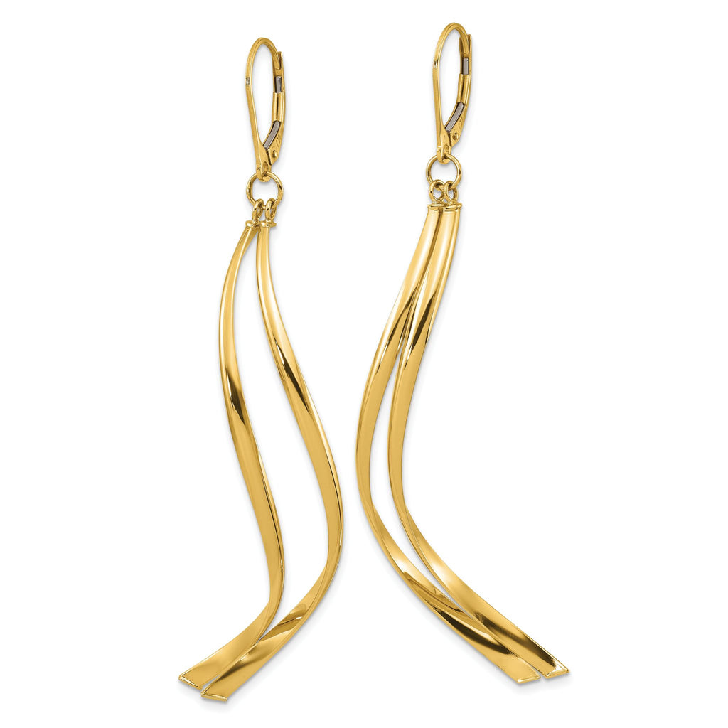 14K Polished Leverback Earrings