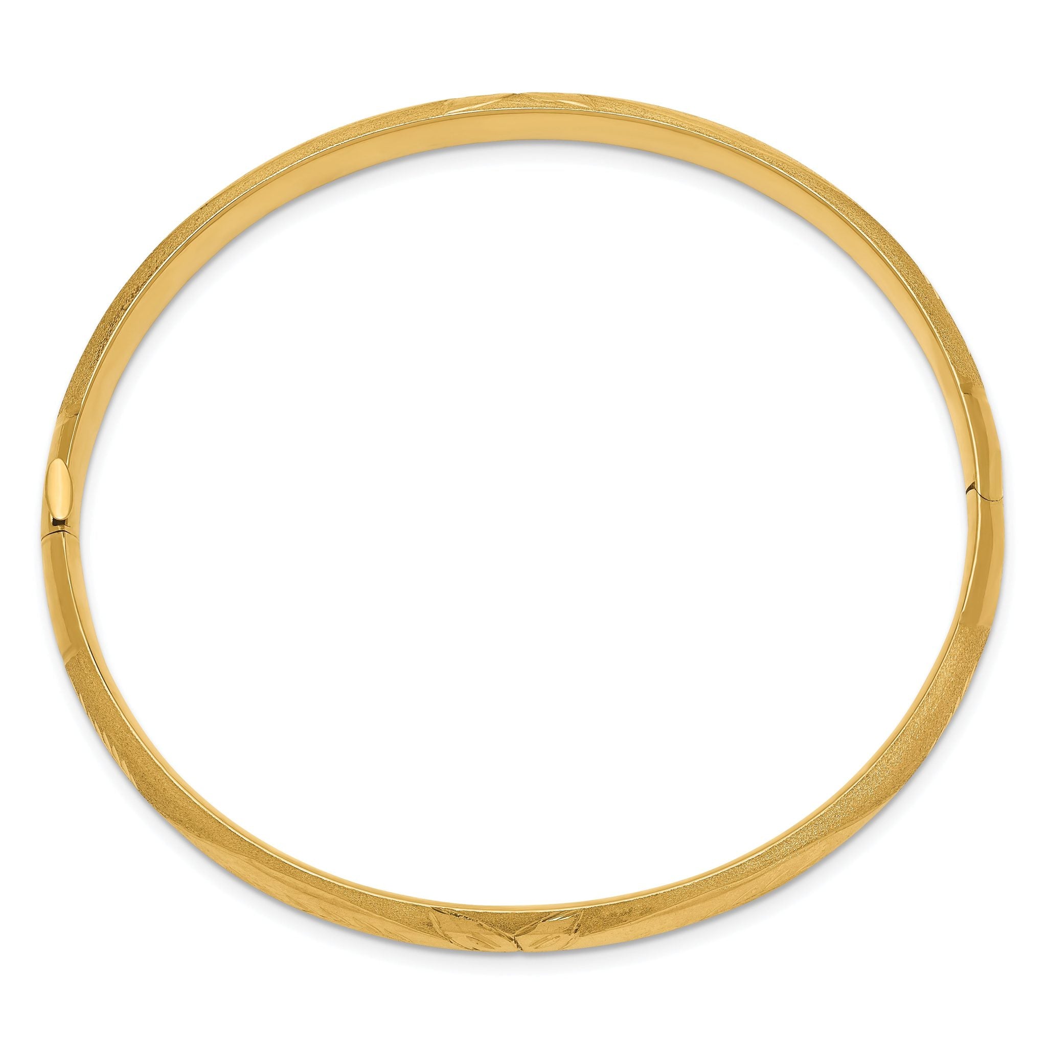 10k 4/16 Florentine Engraved Hinged Bangle Bracelet