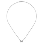 14k White Gold 1 carat Lab Grown Diamond VS+ F+ Complete 18 inch Two Stone Fashion Necklace