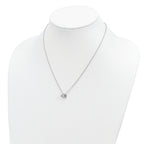 Sterling Silver Rhodium-plated 18in Hearts Necklace