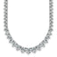 14k White Gold 16 1/3 carat Certified Lab Grown Diamond VS+ F+ Complete Round 18 inch Graduated Tennis Necklace