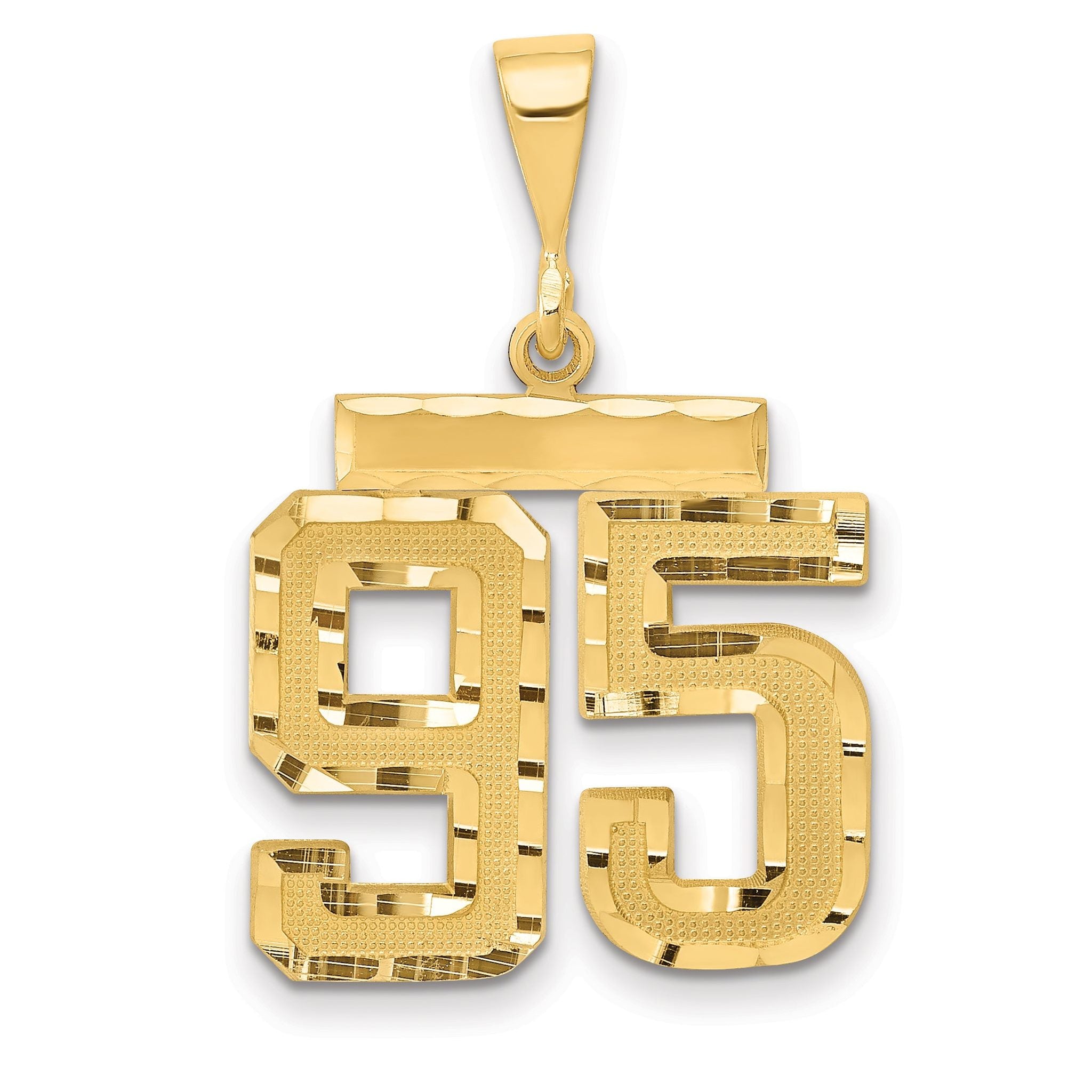 14K Gold Diamond-Cut Number 95 Charm Polished Medium Main image
