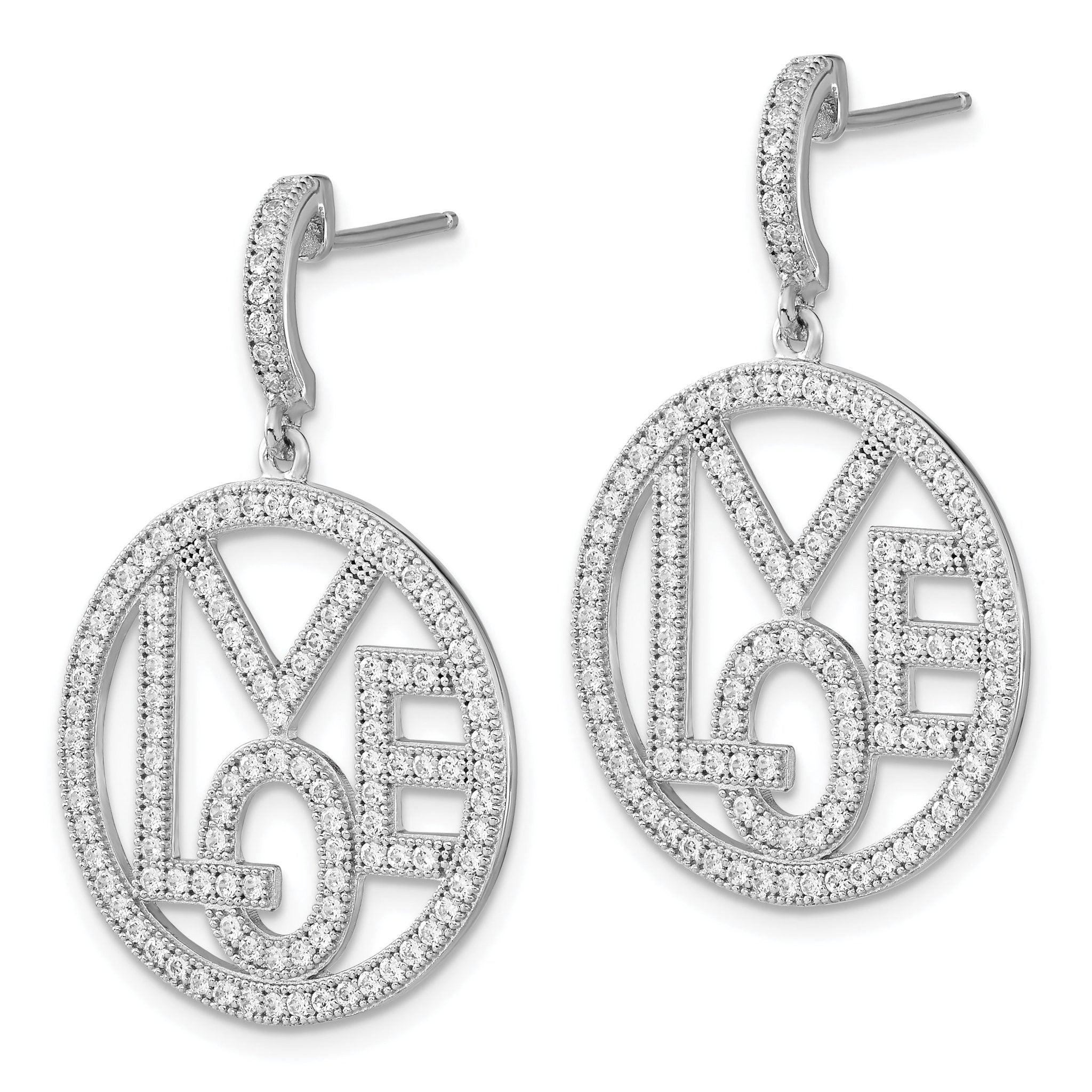 Brilliant Embers 925 Sterling Silver CZ Dangle Earrings with Rhodium Finish Secondary image