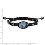 12x18mm Amethyst Crystal Agate With 5mm Hematite Cord Adjustable Bracelet