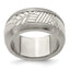 Leaf Inlay Wedding Band in Titanium & Sterling Silver, 11mm