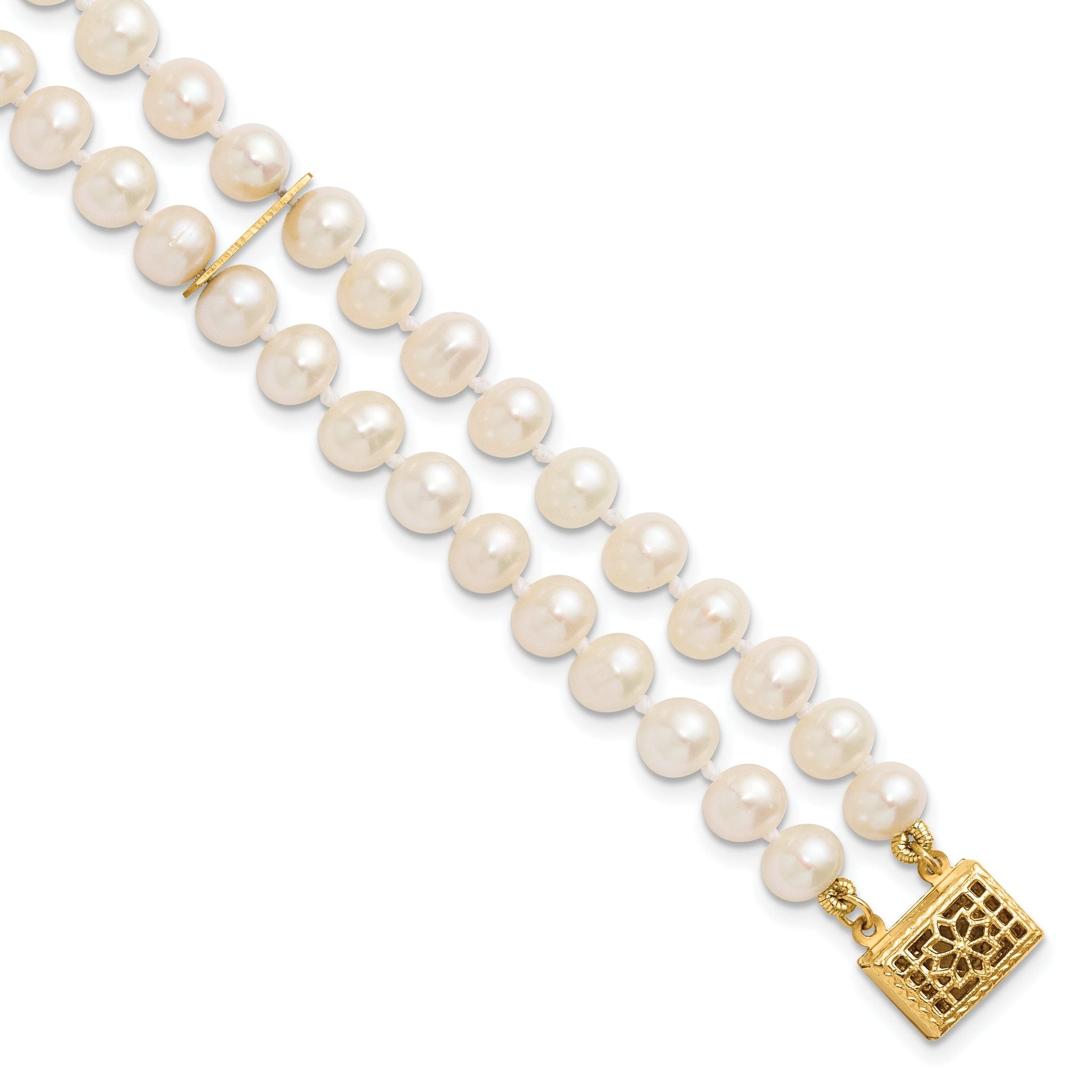 14K Gold Filled 5-6mm White Cultured Freshwater Pearl 2-Strand Necklace Main image